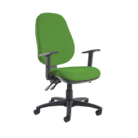 Jota extra high back operator chair with adjustable arms - Lombok Green