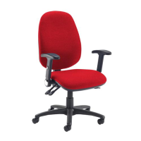 Jota extra high back operator chair with folding arms - Belize Red