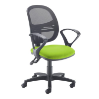 Jota Mesh medium back operators chair with fixed arms - green