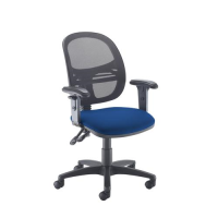 Jota Mesh medium back operators chair with adjustable arms - Curacao Blue