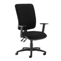 Senza extra high back operator chair with adjustable arms - Havana Black