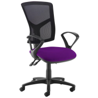 Senza high mesh back operator chair with fixed arms - Tarot Purple