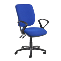 Senza high back operator chair with fixed arms - blue