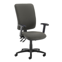 Senza extra high back operator chair with folding arms - Slip Grey