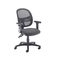 Jota Mesh medium back operators chair with adjustable arms - Blizzard Grey