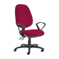 Jota extra high back operator chair with fixed arms - Diablo Pink