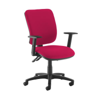 Senza high back operator chair with adjustable arms - Diablo Pink