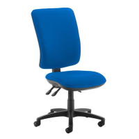 Senza extra high back operator chair with no arms - Scuba Blue