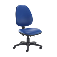 Jota high back PCB operator chair with no arms - Ocean Blue vinyl