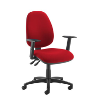 Jota high back operator chair with adjustable arms - red