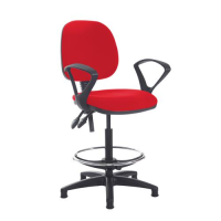 Jota draughtsmans chair with fixed arms - Belize Red