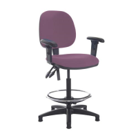 Jota draughtsmans chair with adjustable arms - Bridgetown Purple