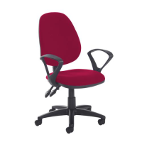 Jota high back PCB operator chair with fixed arms - Diablo Pink