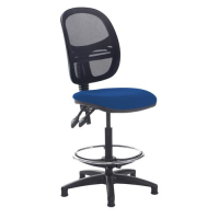 Jota mesh back draughtsmans chair with no arms - Curacao Blue