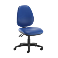 Jota high back operator chair with no arms - Ocean Blue vinyl