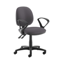 Jota medium back PCB operators chair with fixed arms - Blizzard Grey