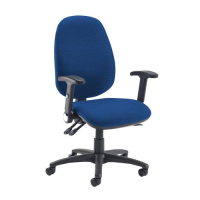 Jota extra high back operator chair with folding arms - Curacao Blue