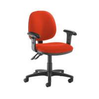 Jota medium back PCB operators chair with adjustable arms - Tortuga Orange