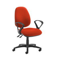 Jota high back operator chair with fixed arms - Tortuga Orange