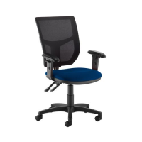 Altino 2 lever high mesh back operators chair with adjustable arms - Curacao Blue
