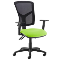 Senza high mesh back operator chair with adjustable arms - green