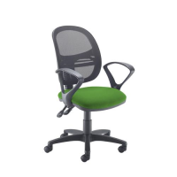 Jota Mesh medium back operators chair with fixed arms - Lombok Green