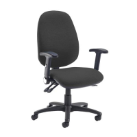 Jota extra high back operator chair with folding arms - Havana Black