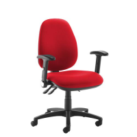 Jota high back operator chair with folding arms - red