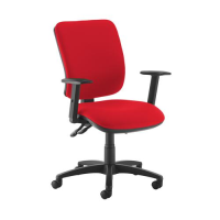 Senza high back operator chair with adjustable arms - Panama Red