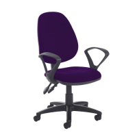 Jota high back PCB operator chair with fixed arms - Tarot Purple