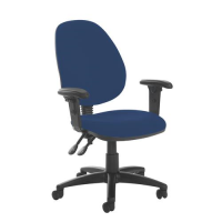 Jota high back PCB operator chair with adjustable arms - Costa Blue