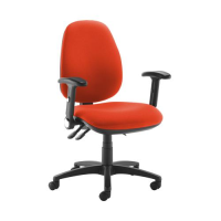 Jota high back operator chair with folding arms - Tortuga Orange