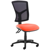 Senza high mesh back operator chair with no arms - Tortuga Orange