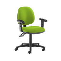 Jota medium back PCB operators chair with adjustable arms - Madura Green