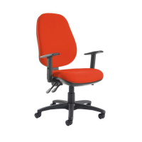 Jota extra high back operator chair with adjustable arms - Tortuga Orange