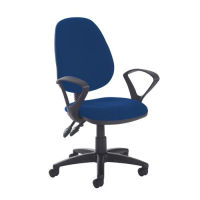 Jota high back PCB operator chair with fixed arms - Curacao Blue