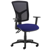 Senza high mesh back operator chair with adjustable arms - Ocean Blue