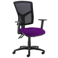 Senza high mesh back operator chair with adjustable arms - Tarot Purple