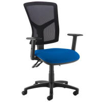 Senza high mesh back operator chair with adjustable arms - Curacao Blue