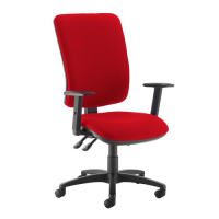 Senza extra high back operator chair with adjustable arms - Panama Red