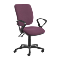 Senza high back operator chair with fixed arms - Bridgetown Purple