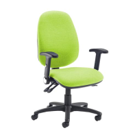 Jota extra high back operator chair with folding arms - Madura Green