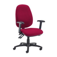 Jota extra high back operator chair with folding arms - Diablo Pink