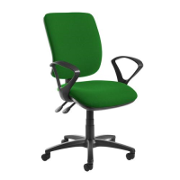 Senza high back operator chair with fixed arms - Lombok Green