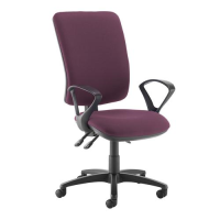 Senza extra high back operator chair with fixed arms - Bridgetown Purple
