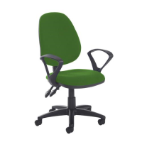 Jota high back PCB operator chair with fixed arms - Lombok Green