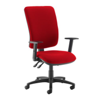 Senza extra high back operator chair with adjustable arms - Belize Red