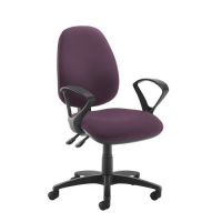 Jota high back operator chair with fixed arms - Bridgetown Purple