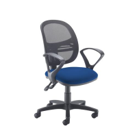 Jota Mesh medium back operators chair with fixed arms - Curacao Blue