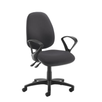 Jota high back operator chair with fixed arms - Blizzard Grey